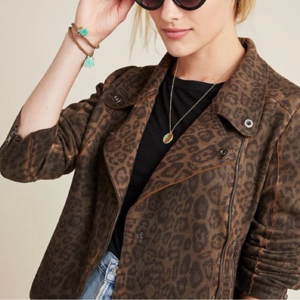 Anthropologie Marrakech Marnie
Leopard Print Moto Jacket